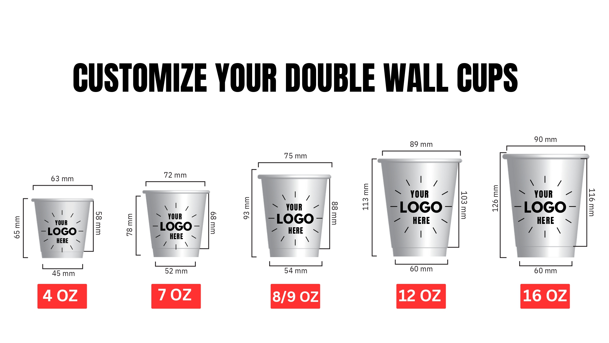 customized / Printed Double Wall Paper Cups - GCC PACK LLC
